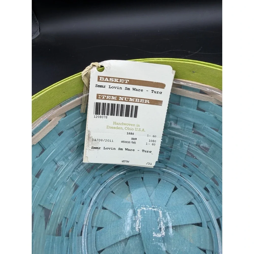 🧺💙 Longaberger 2011 Summer Loving Small Ware – Turquoise w/ Protector 💙🧺